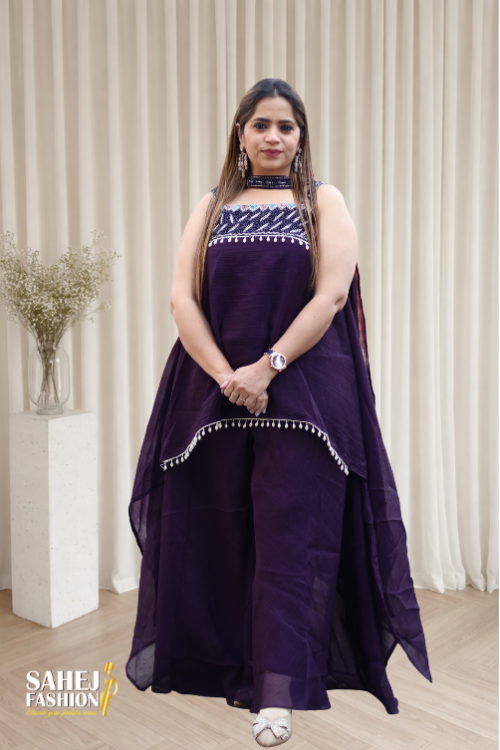 Indo Western Chiffon Dress