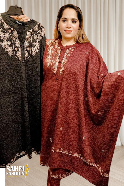 Winter Pashmina Kurta Set