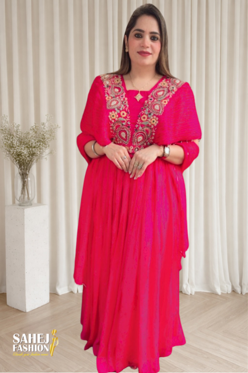 Stunning Black & Grey Printed Farshi Salwar Suit