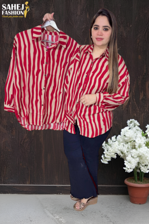 Striped Shirt-Style Top