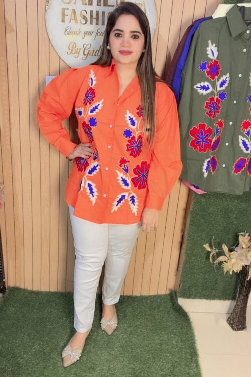 Eye-Catching Embroider Cotton Shirt