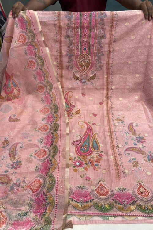 Premium Quality Kota Doria Cotton moti work  Super soft border duppta